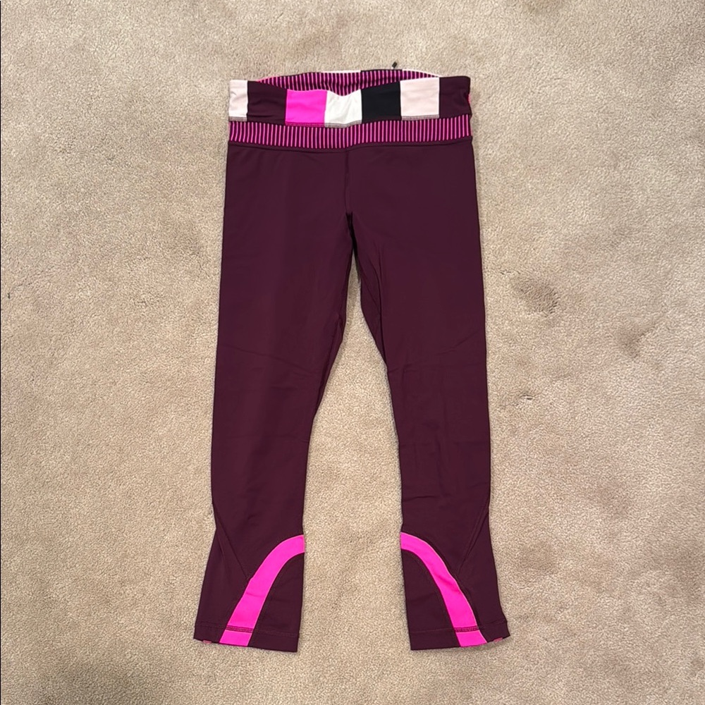 lululemon athletica Maroon and Hot Pink Leggings